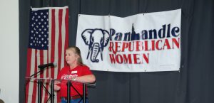 Elena Quinn speaks at Panhandle Republican Women Meeting