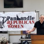 Roger Landrum speaks at Panhandle Republican Women's meeting 12-20-23