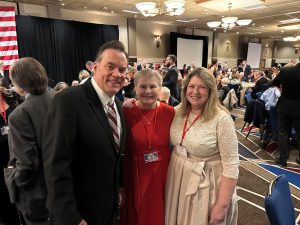 Elena Quinn and Danielle Ahrens with Rep. Russ Fulcher at the Kootenai County Lincoln Day Dinner